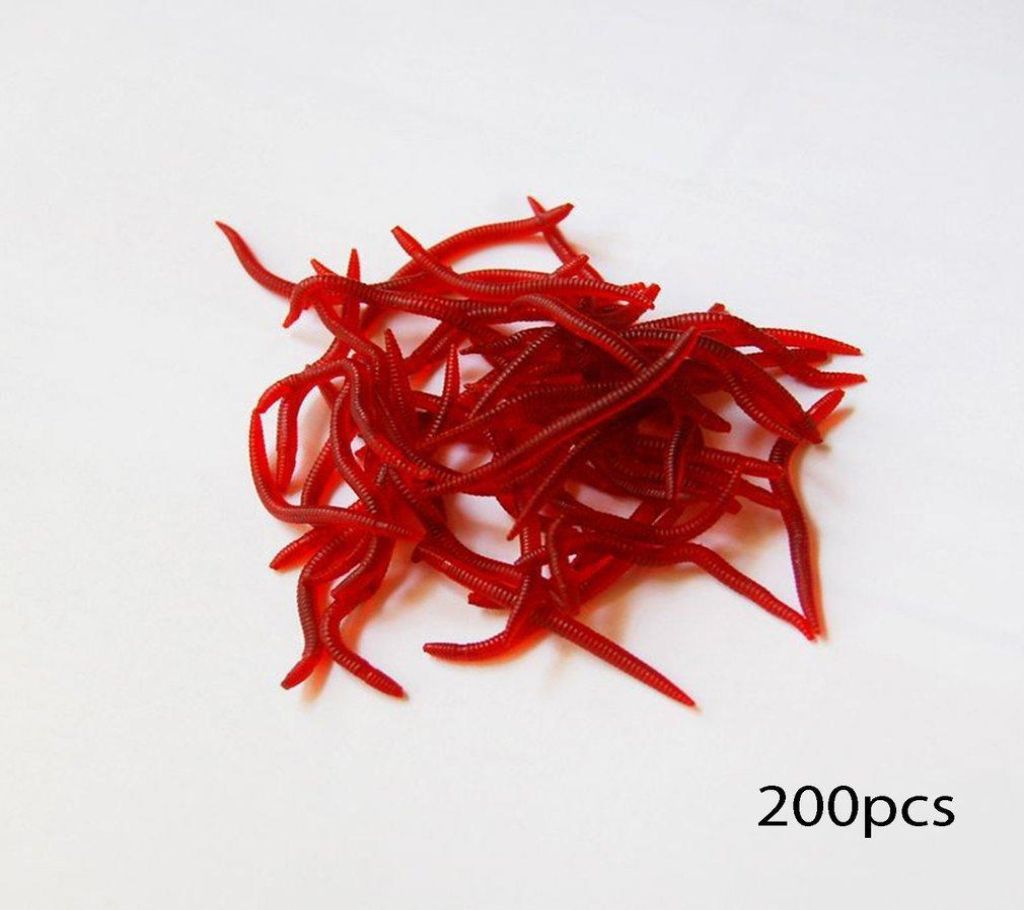 200 PCS Soft Worm Jerkbait Durable Artificial Bait Universal Fishing Lures