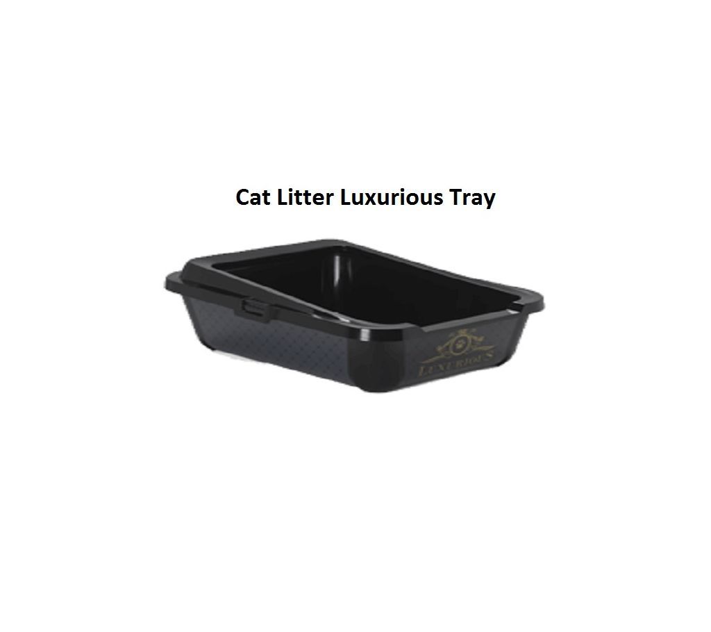 Cat Litter Luxurious Tray Glossy Black Color