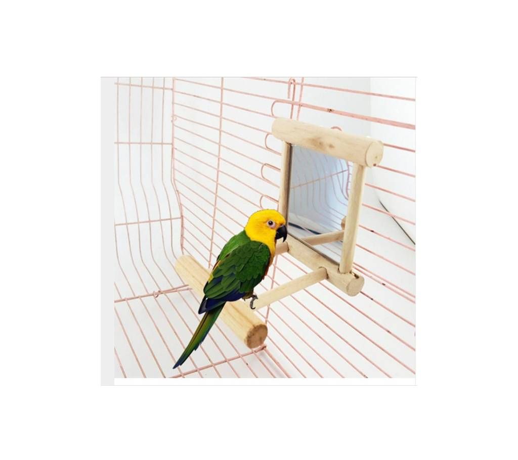 Purple Star Parrot Wooden Mirror