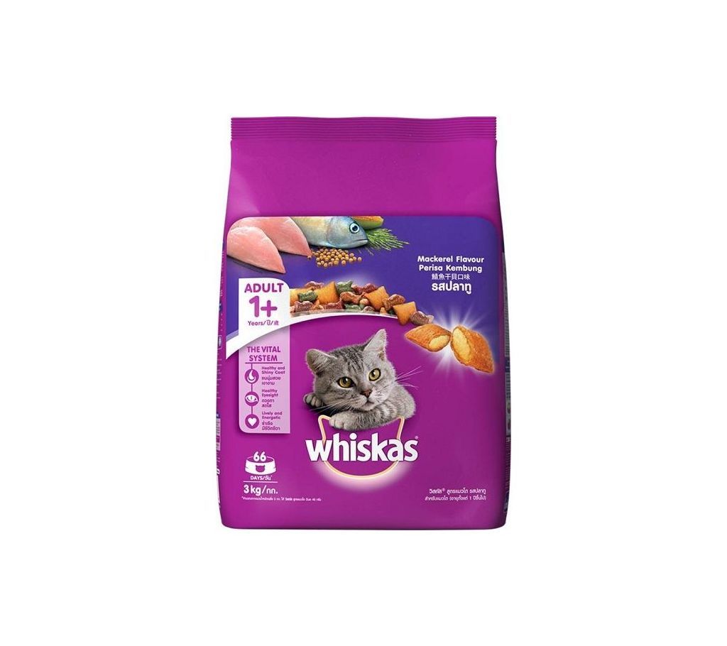 Whiskas Adult Cat Food Mackerel 3kg