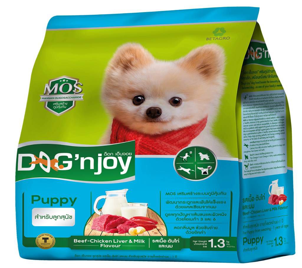 Dog'nJoy Dog food for Puppy - Beef+Chicken Liver+Milk 1.3 kg