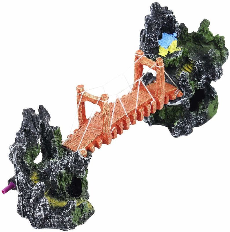 Mistletoe Product Natural Looking Hanging Bridge Toy for Aquarium Decoration Ornaments/Toy for Fish Tank Laterite Unplanted Substrate  (Multicolor, 0.4 kg)