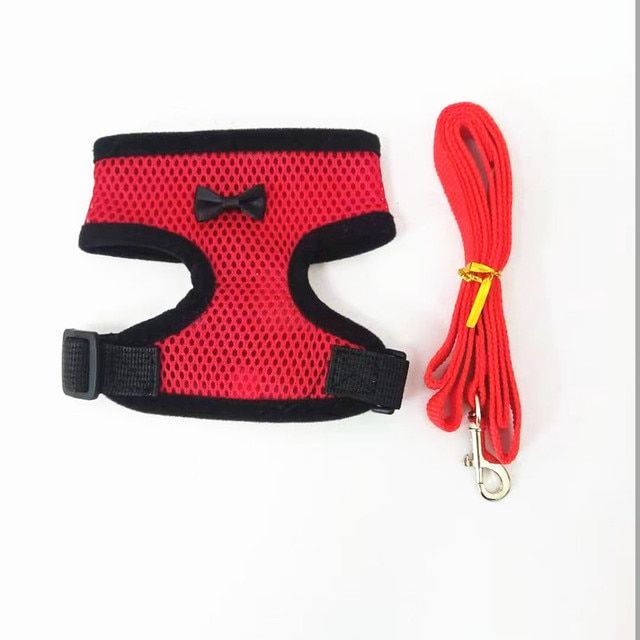 Adjustable Harness Vest ng Lead Leash For Puppy s Collar lyester Mesh Harness For Small Medium   Pet