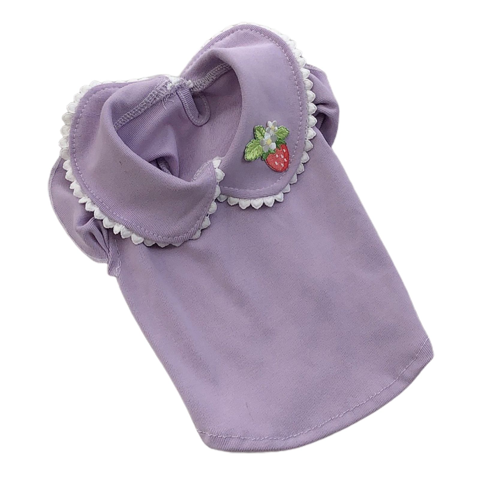Dog Clothes Strawberry Pattern Chic Pet Dog Turn Down Collar Shirt