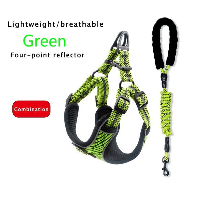 Pet Reflective Nylon  Harness No Pull Vest Soft Adjustable Safety Harness For  Small Medium Large Running ng