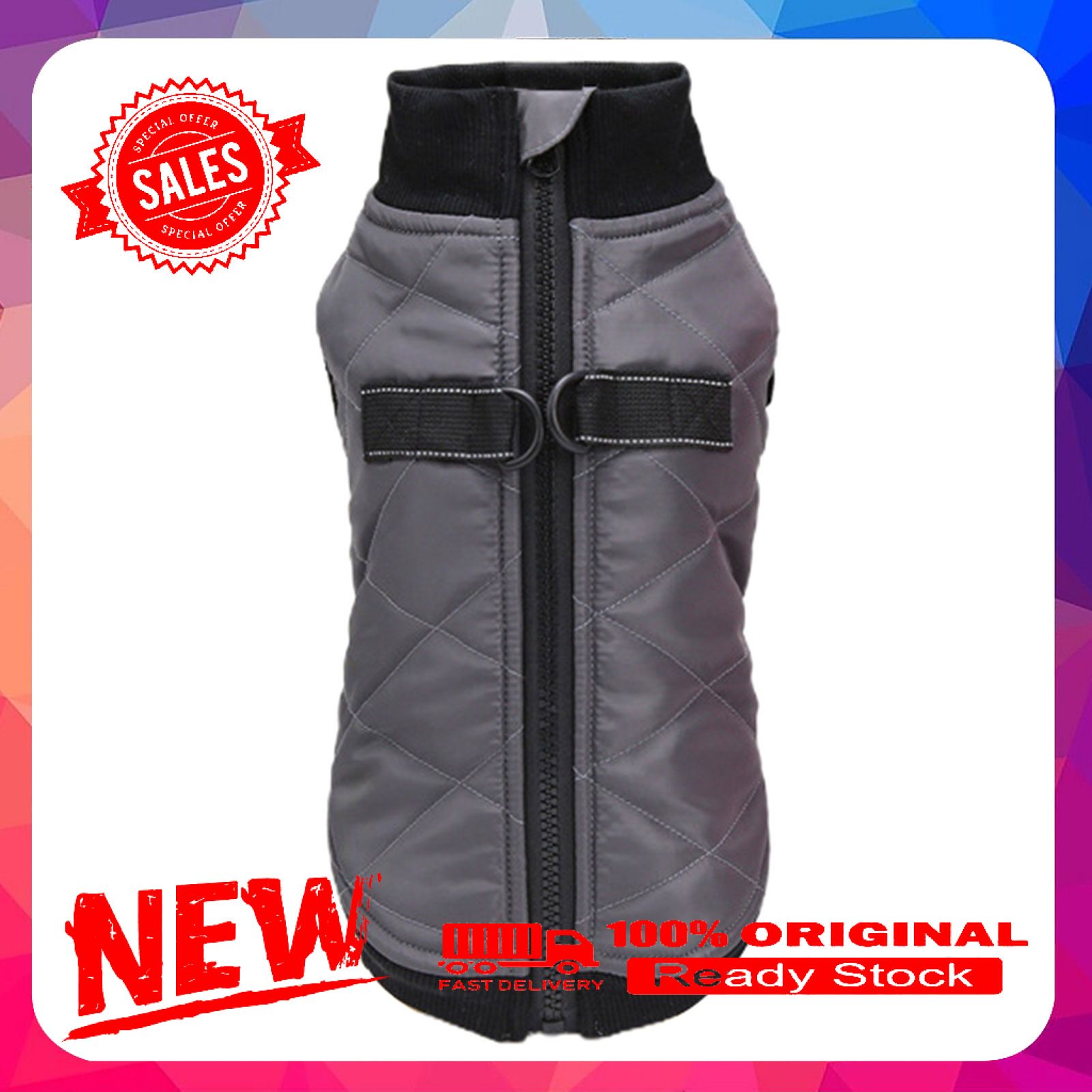 Pet Clothes Zipper Closure Dress-up Skin-friendly Pet Dog Vest Coat Outfit for Winter