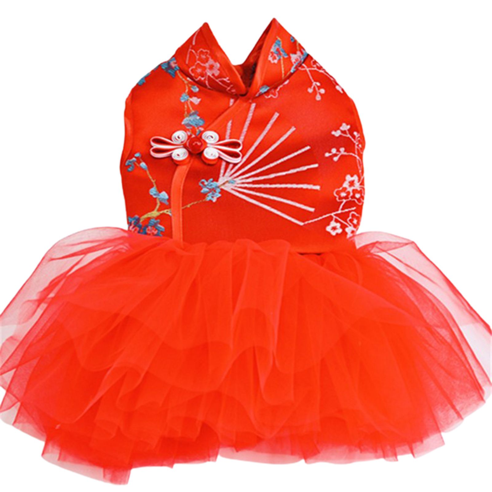 Pet Costume Exquisite Disc Buckle Dogs Tulle Princess Dress