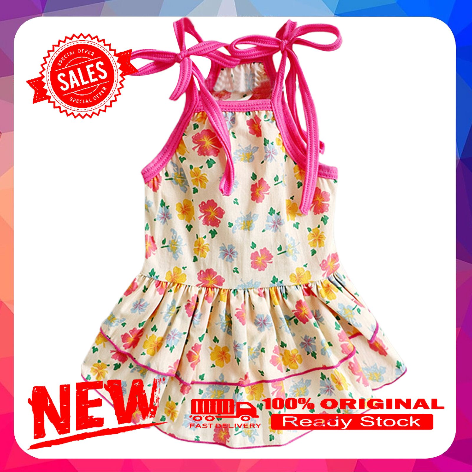 Vist Fox Pet Skirt Unique Design Breathable Sleeveless Puppy Two-legged Summer Dress for Beach