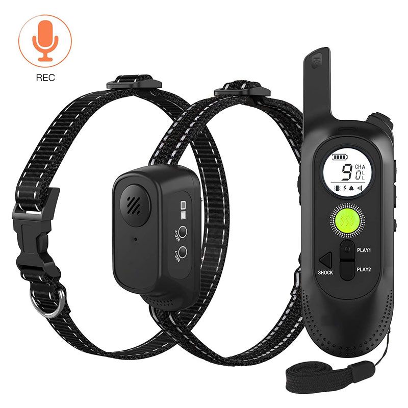 Training Collar Rechargeable Waterproof  Shock Absorbing Collar 1000 M Remote Control adjustable Electric  collar set PU30
