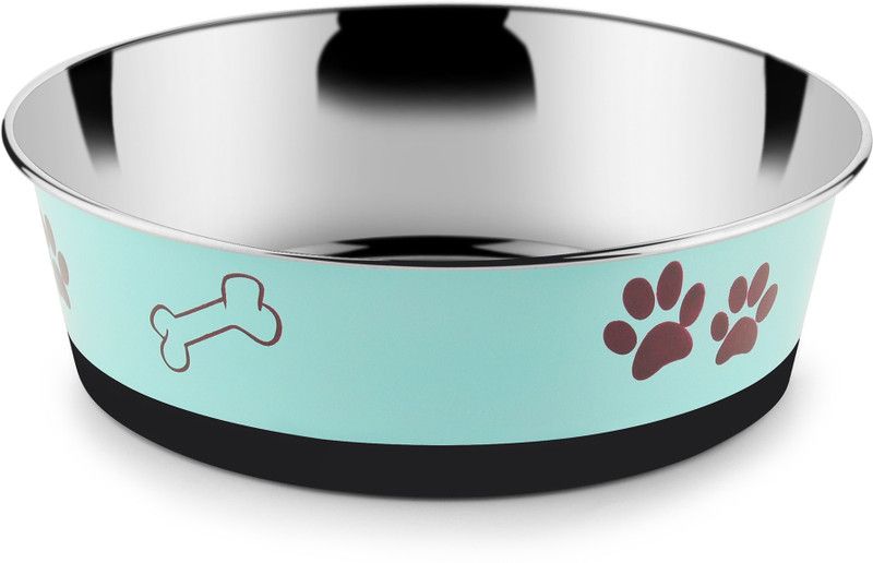 HM Steels HMSTEELS HDB pet Bowl Round Stainless Steel Pet Bowl  (500 ml Green)