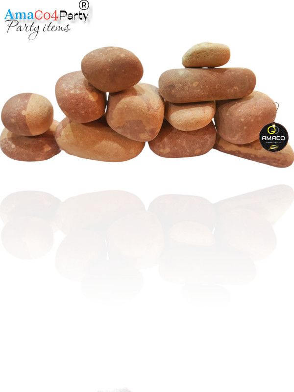 AMACO River Stone Ornamental Stone Pebbles Sea Shell For Aquarium Sea Shale ppy River Rock Unplanted Substrate  (Brown, 0.5 kg)