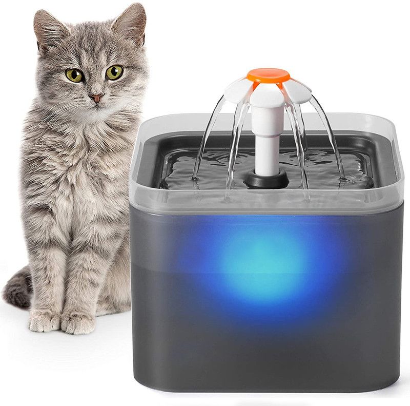 Qpets square Plastic Pet Bowl & Bottle  (550 L Grey)
