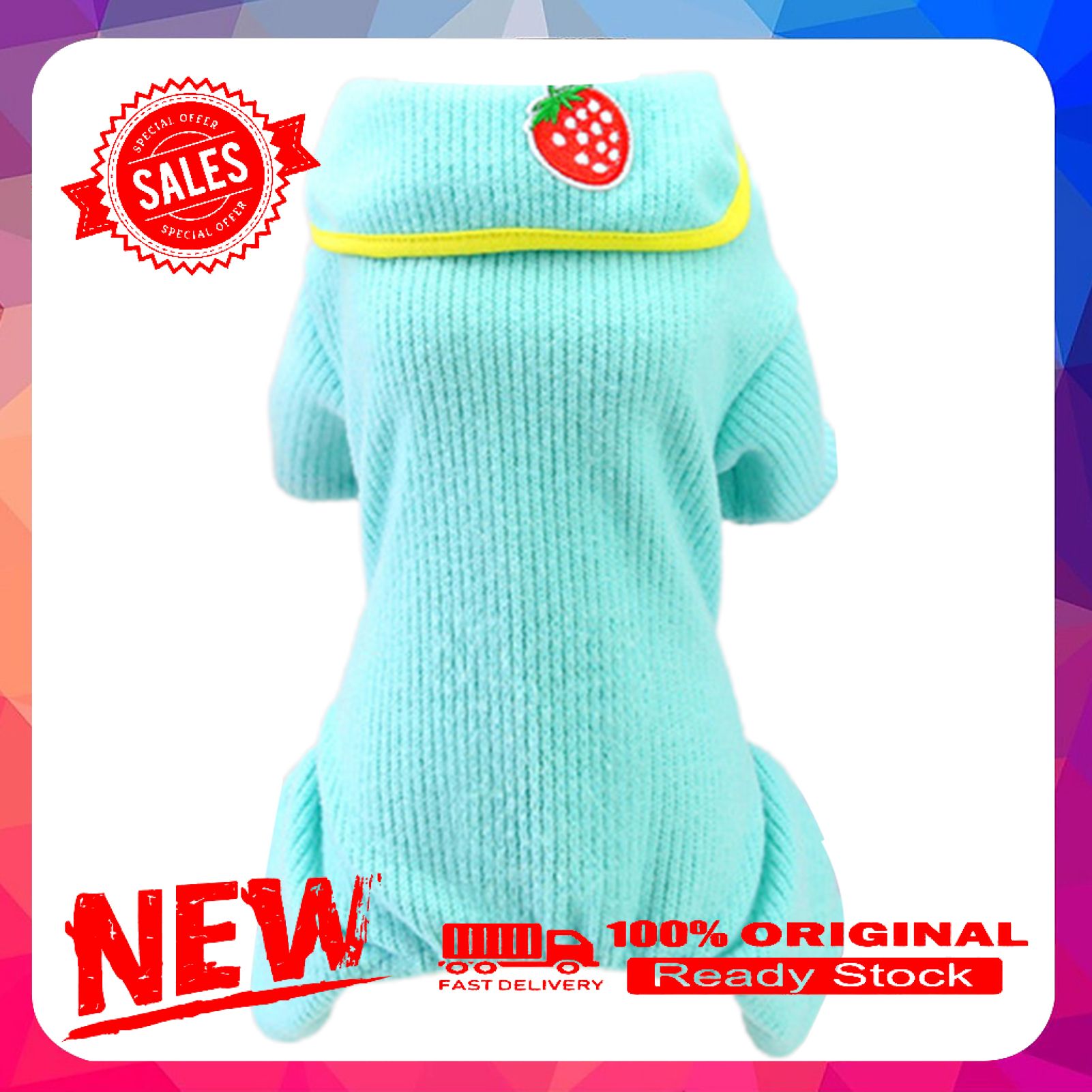 Dog Pajamas Solid Color Dress-up Four-leg Fashion Pet Dog Warm Jumpsuits Outfit for Small Dogs