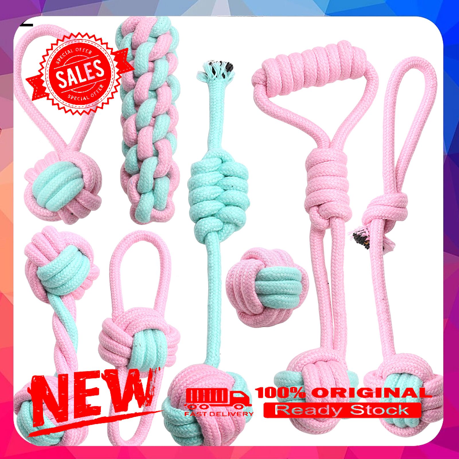 1 Set Chew Toys Wear Resistant Bite Resistant Healthy Pet Dogs Cats Woven Cotton Rope Bite Toy Pet Birthday Gift