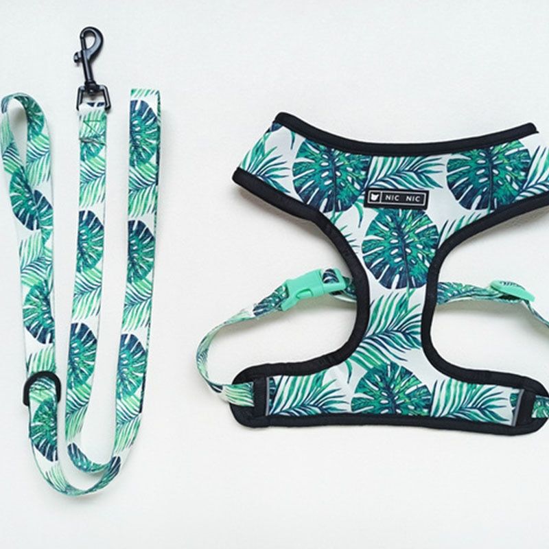 Harnesses Leash Printed French Bull Reversible Harness Removable Puppy Small s Vest For Pug ng Training Ice Cream