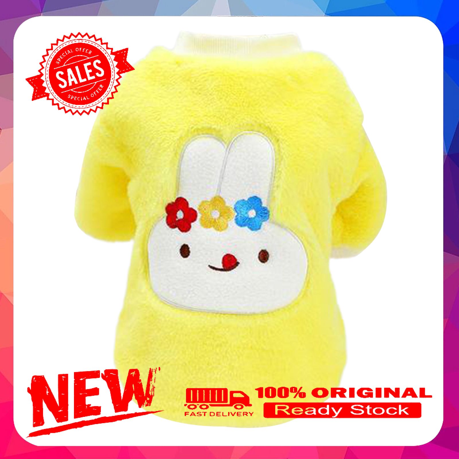 Pet Knitwear Cartoon Pattern Thickening Pullover Warm Fleece Dog Clothes for Autumn
