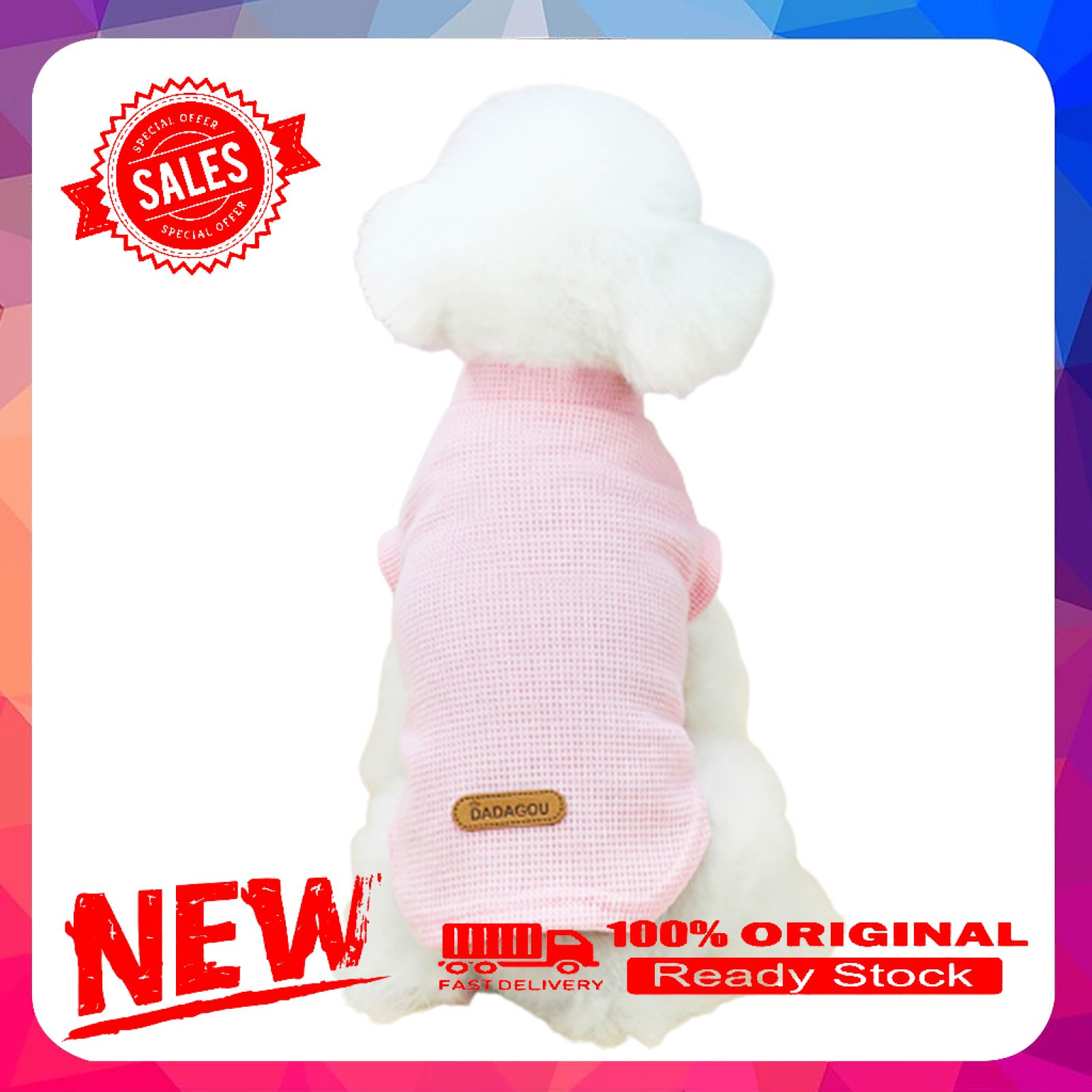 Vist Fox Dog T-shirt Solid Color Foreleg Cotton Puppy Pet Clothes for Spring/Summer