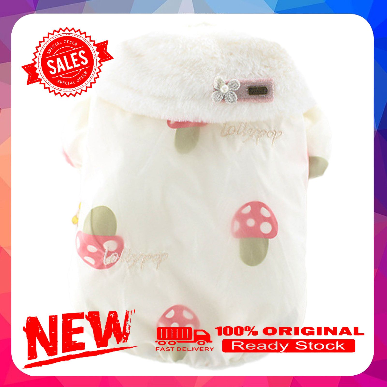Vist Fox Pet Jacket Printing Keep Warmth Adorable Fashion Pet Dogs Coat Outfits Pet Accessories