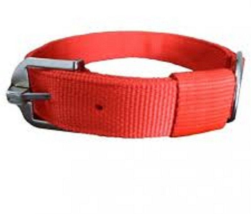 Hanu Plain Dog Collar Charm  (Red, Round)