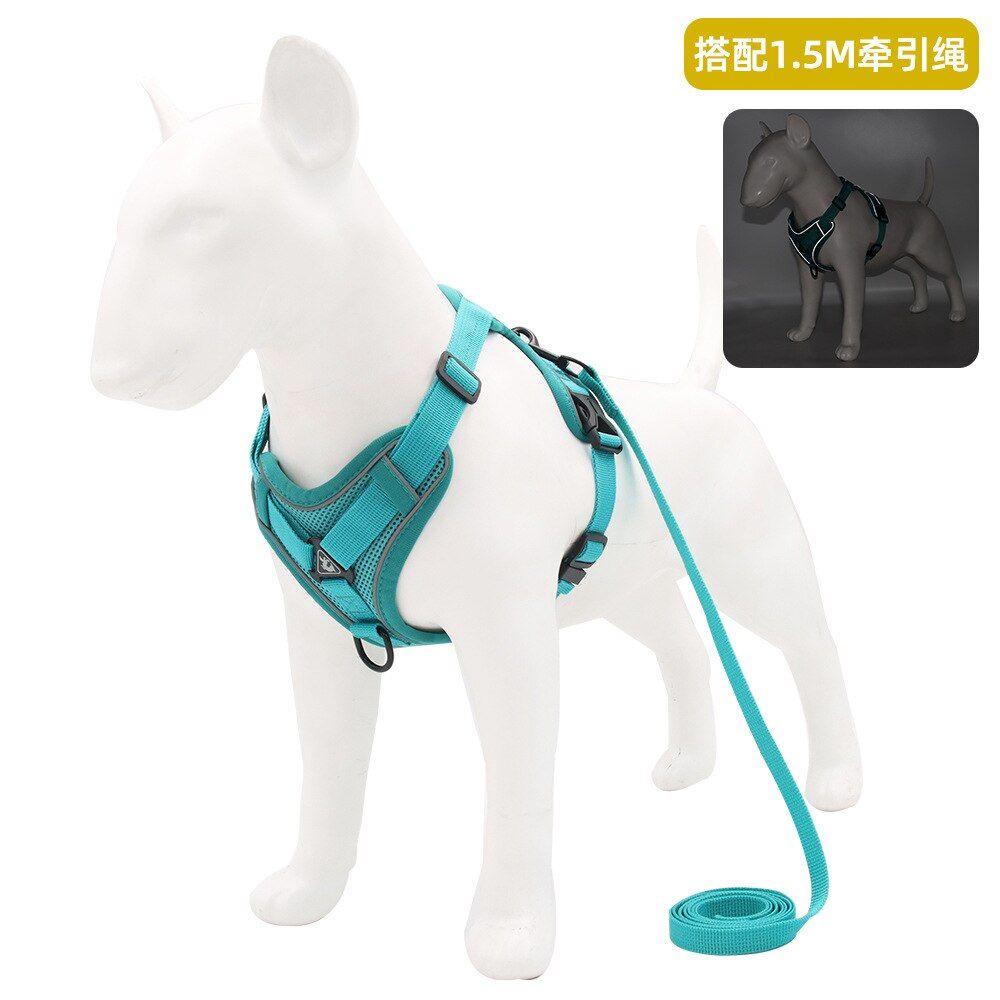 Padded Small  Collar and Leash Set  Vest Harnesses Leash Vest Pet Chest S Reflective Breathable ng  Rope