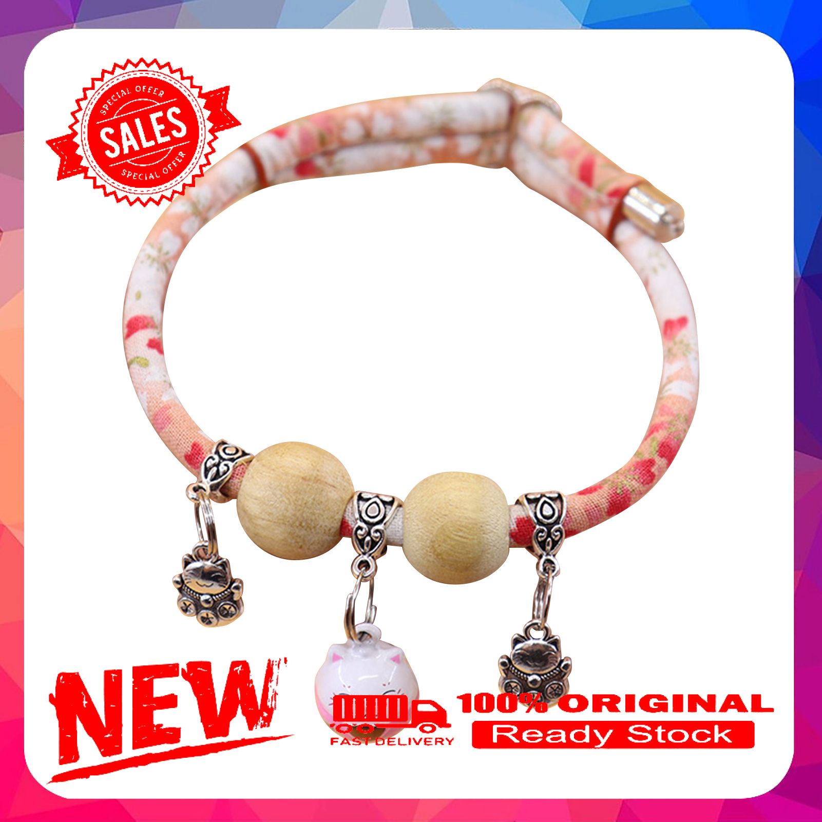 Miss cherry Pet Collar Japanese Style Anti-Flea Flexible Cartoon Pet Kitten Dogs Collar with Bell Pet Accessories