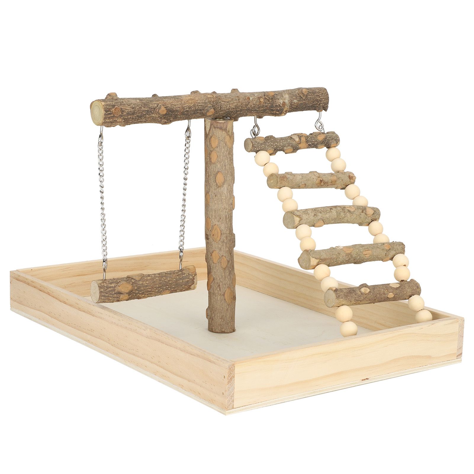 Bird Playground Parrot Playstand Play Stand Wood Perch Gym Playpen Pet Toy