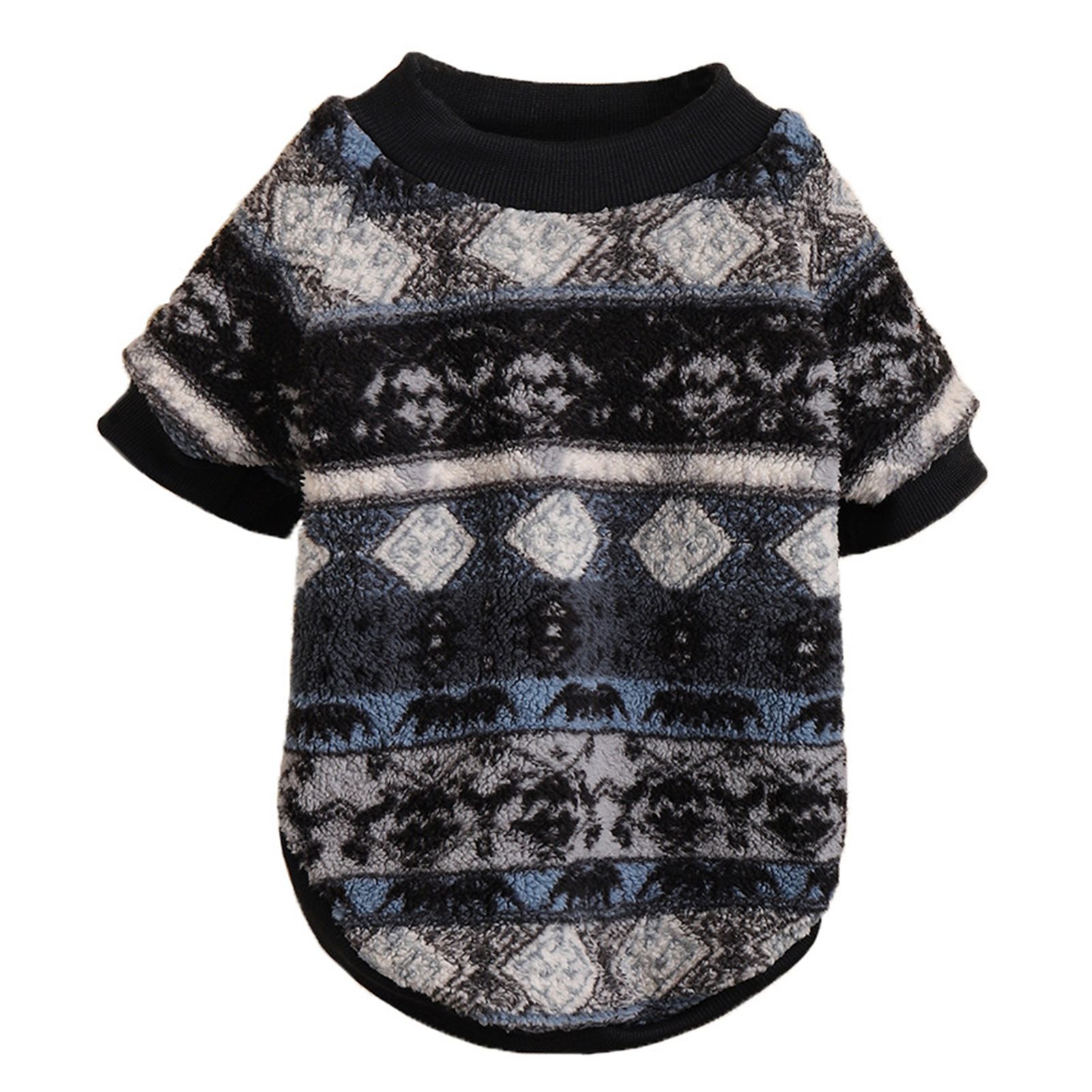 Pet Clothes Lint Free Dog 2-Legged Print Belly Coverage Warm Pullover