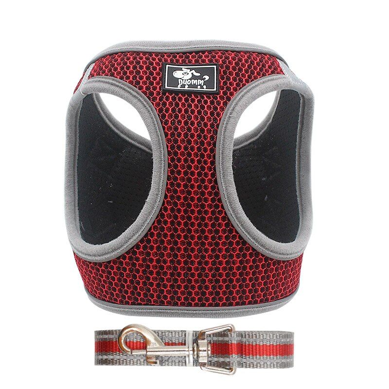 Reflective  Harness And Leash Set Breathable Ajustable lyester Nylon Mesh for Puppy Small Medium Large Pet  ng Lead