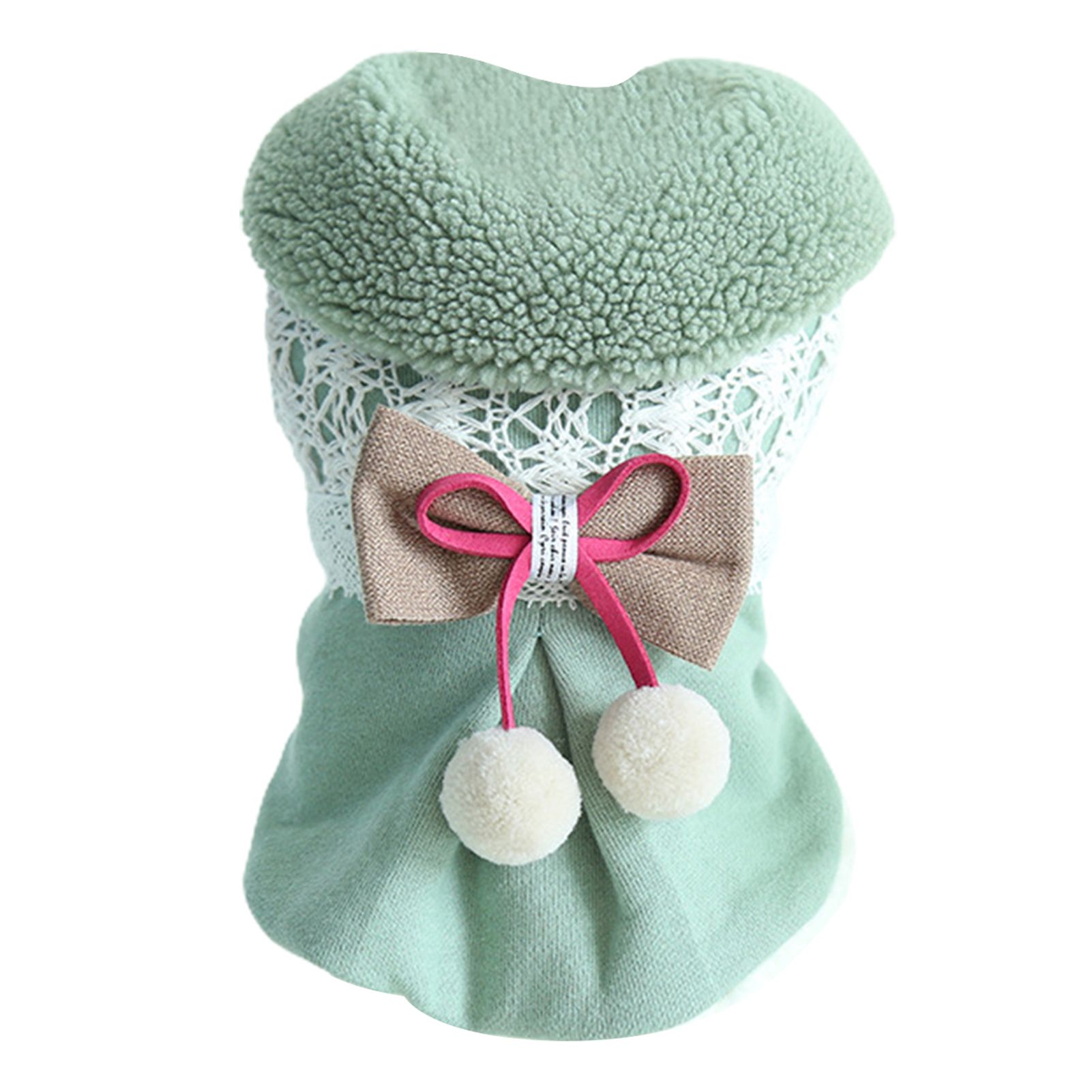 Puppy Jacket Vibrant Color Bow-knot Style Fuzzy Winter Outfit