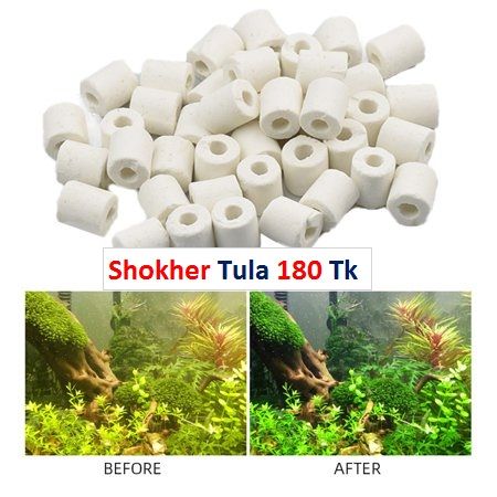 Aquarium Ceramic Ring Filter Media Ring Aquarium Fish Tank Filter Media - 100Gm