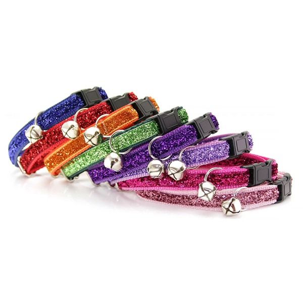Small Heart Design Small Bell Cute Cat Collar Breakaway Multicolor Adjustable Kitten Cat Collar Neck Strap Cat Belt