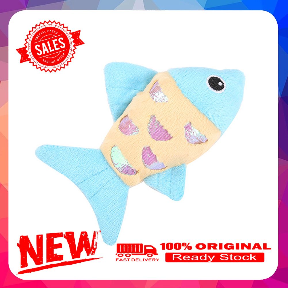 Vist Fox Pet Cat Kitten Plush Cute Fish Doll Catnip Interactive Bite-resistant Chew Toy