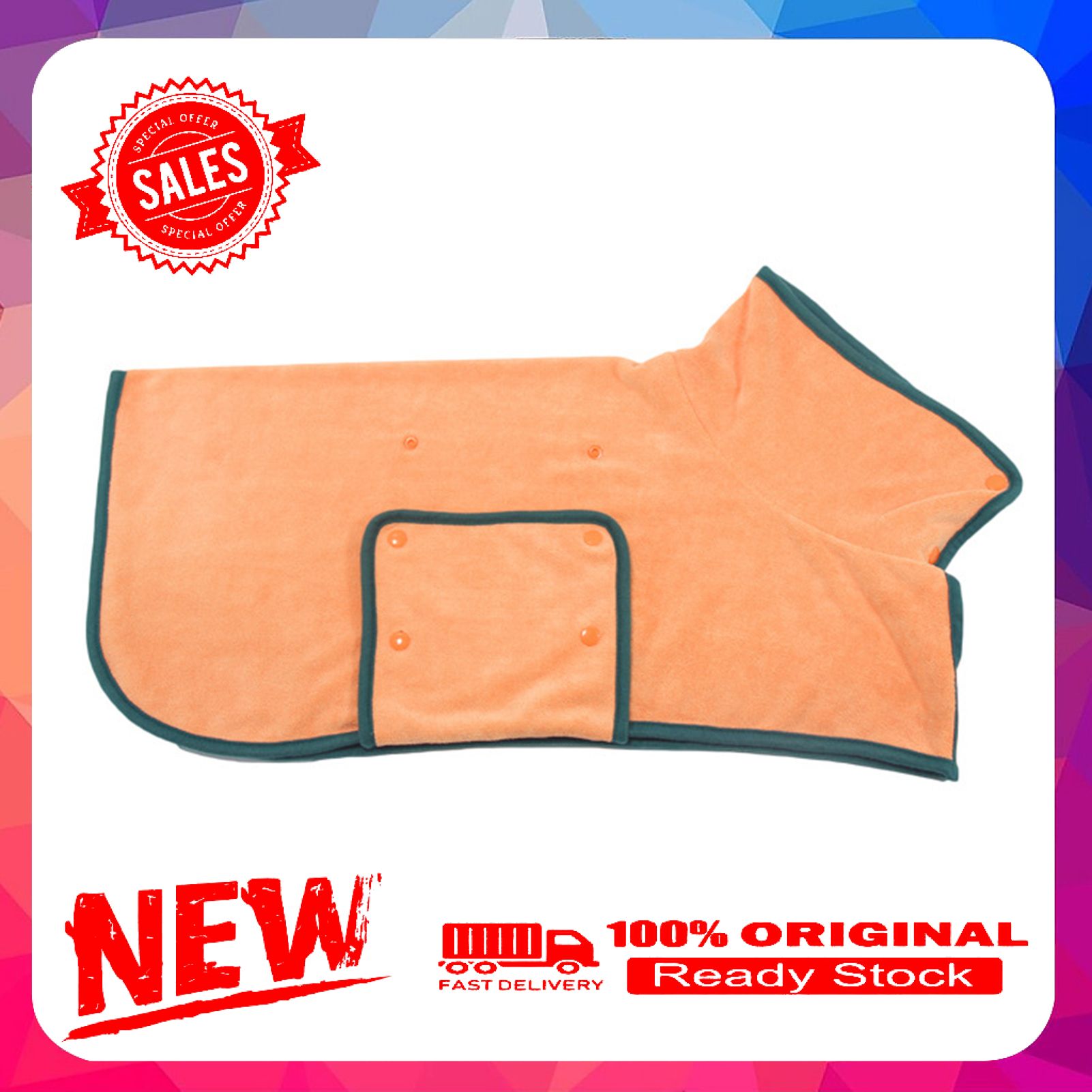 Pet Bathrobe Super Absorbent Adjustable Polyester Quick-drying Dog Drying Towel for After Bath