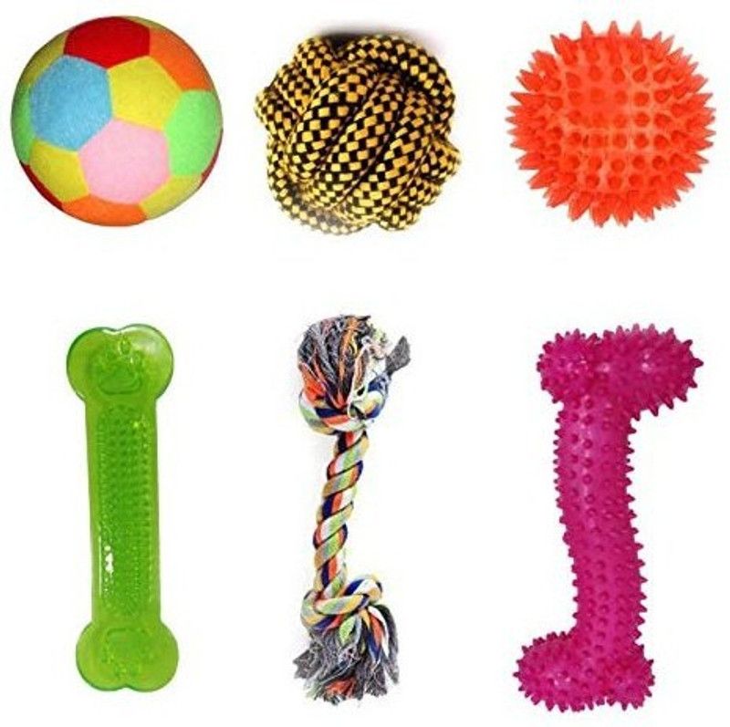 Kiki N Pooch Cotton, Rubber Chew Toy, Ball For Dog