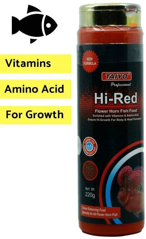 Aquax Pet Products Taiyo Hi Red Flower Horn (220g) 0.22 kg Dry Adult, Young, Senior Fish Food