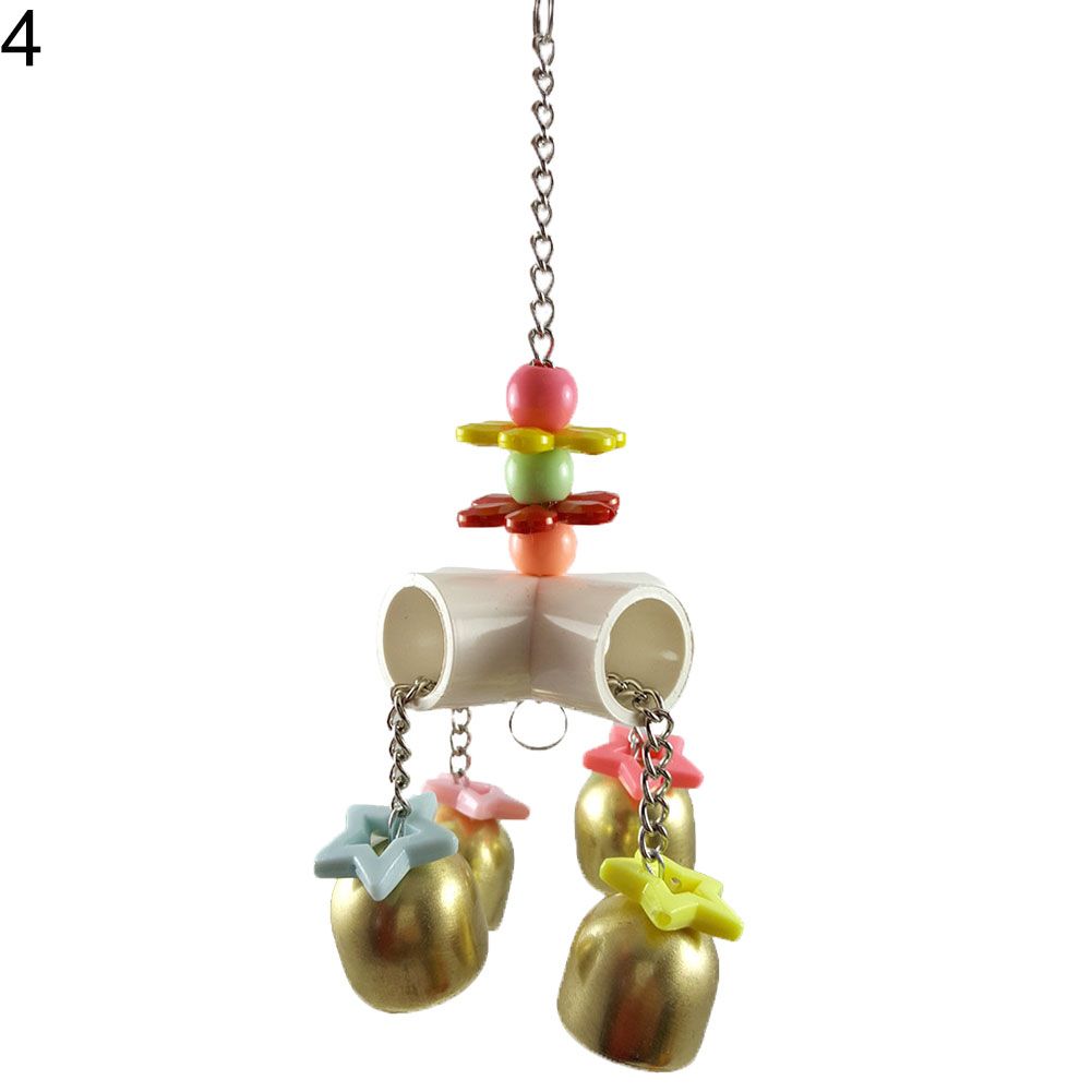 Rattan Ball Wood Ladder Bells Parrot Bite Climbing Toy Pet Bird Cage Decor