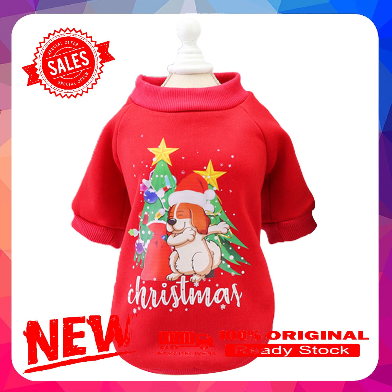 Pet Clothes Christmas Series Pattern Dress-up Soft Texture Cartoon Pet Dogs Sweatshirt Costume for Winter