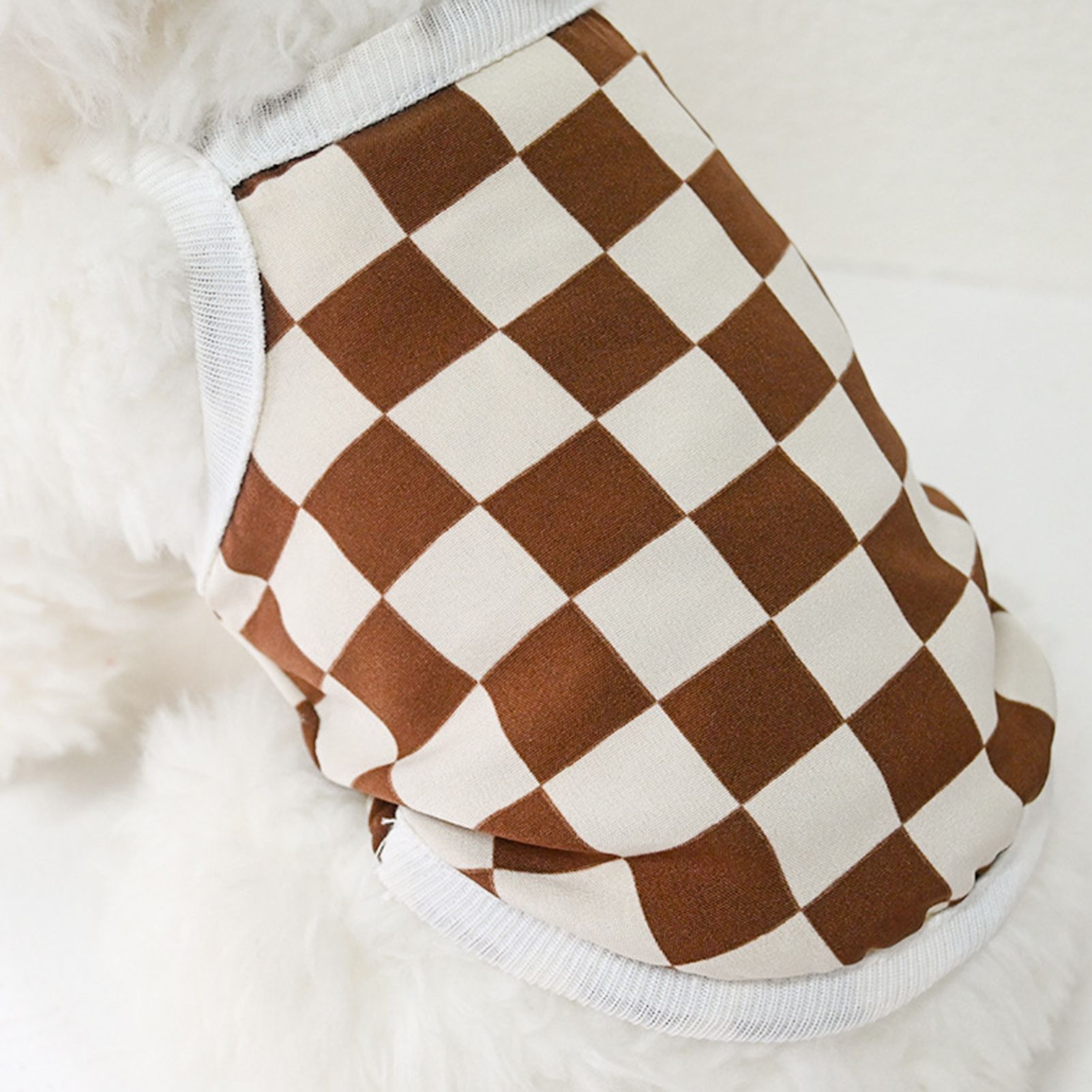 Pet Clothes Adorable Chessboard Grid Breathable Pet Clothing