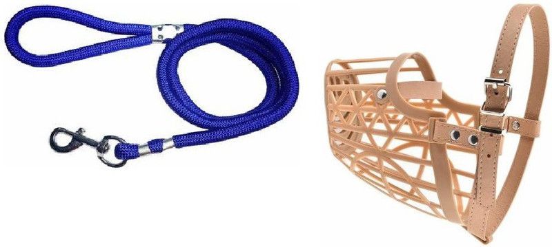 SAWAY Sway Export Quality Dog Blue Rope And Mazzle Large Dog Everyday Collar  (Large, BLUE)