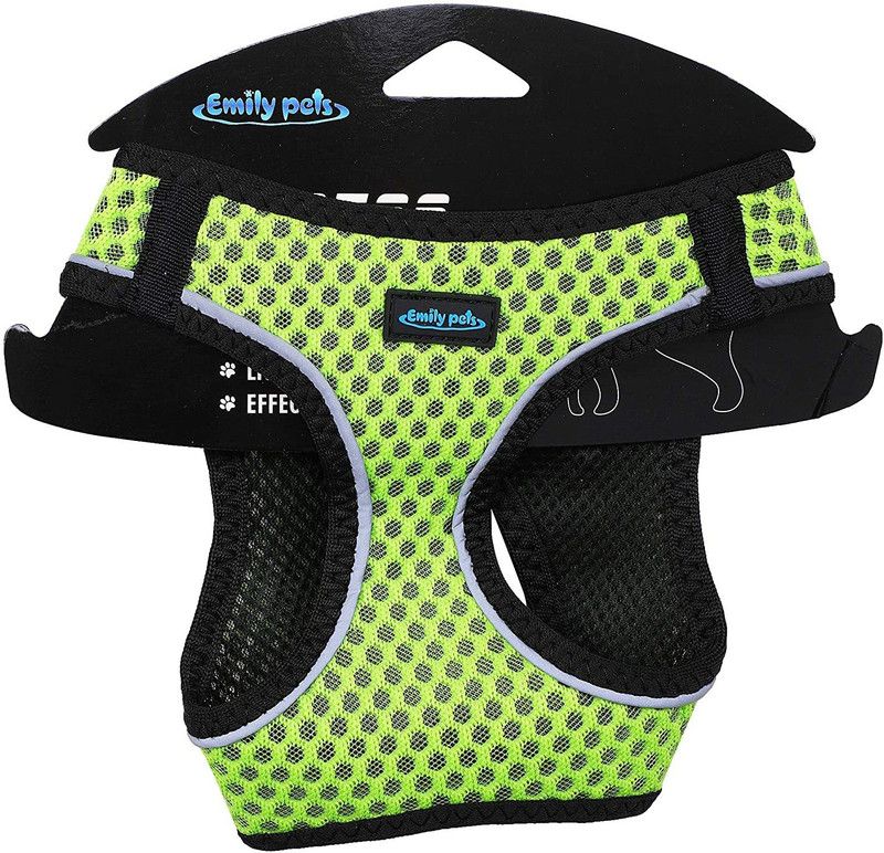 Emily Pets All Weather Mesh, Step in Adjustable Harness Dog Standard Harness  (Large, Green)
