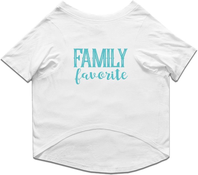 RUSE T-shirt for Dog  (Basic Crew Neck "Family Favourite" Printed Half Sleeves /Apparel/Clothes/T-shirt Gift for Dogs.colour-White/XX-Small (Chihuahuas, Papillons))