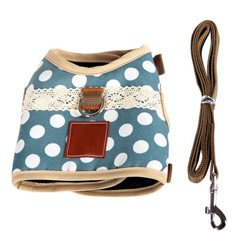 Small Pet  Harness for s Dot Pattern Puppy odle Teddy  Pet Harness with Leash  Vest  Collar