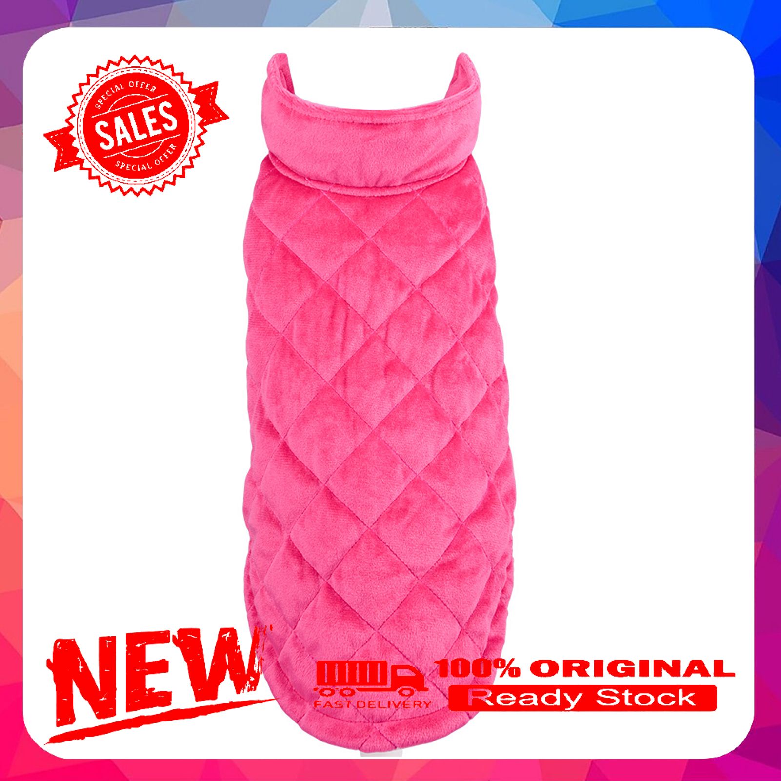 Pet Jacket Round Neck Keep Warmth Soft Pure Color Puppy Thickened Vest Clothes for Winter