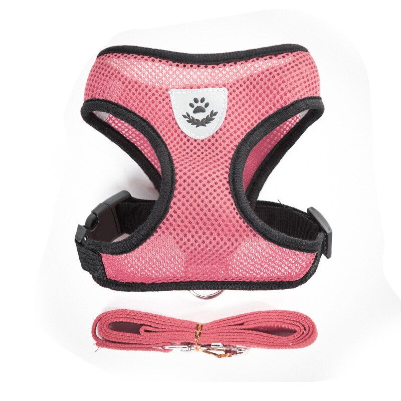 Fashion   Adjustable Harness Vest ng Lead Leash For Puppy s Collar Nylon Mesh Harness For Pet  Chest S