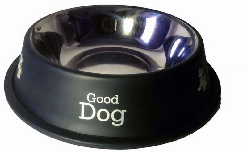 Pet Club51 Round Stainless Steel Pet Bowl  (0.46 L Black)