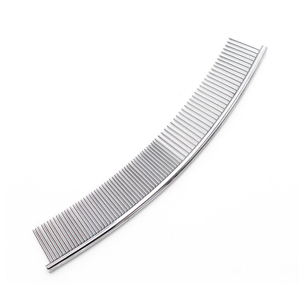 Moon Shaped Pet Grooming Comb Stainless Steel Beauty Removes Fleas Curved Row Comb Dog Opening Durable Comb