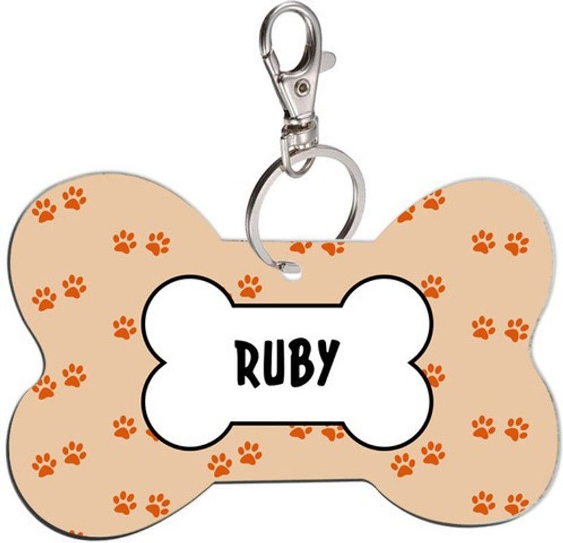 SKY TRENDS Bone Shape Collar Locket/Pendant for Dogs & Puppy -185 Info Engraved Dog Collar Charm  (Multicolor, Bone)