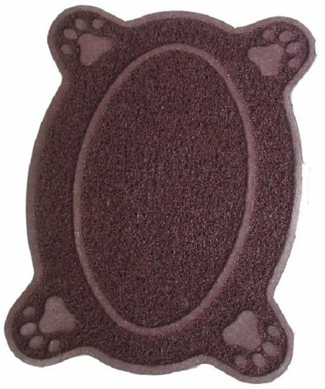 Emily Pets Pet Feeding Mat Oval Shape Puppy/Cat/Kitten Food Mat Bowl/Dish Place mat PVC (Brown) Dog, Cat, Rabbit Pet Mat