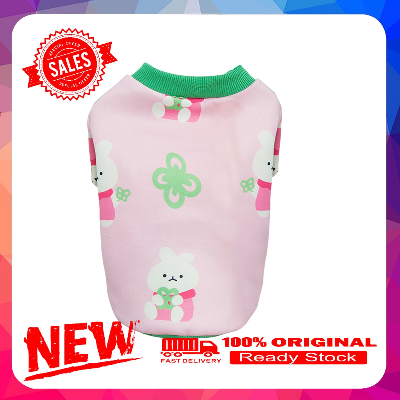 Pet Costume Cartoon Bear Bunny Pattern Dress-up Soft Texture Pet Dogs Sweatshirt Outfits for Casual
