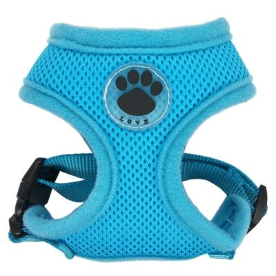 Paw LOVE Rubber Adjustable Soft Breathable   Control  Harness Nylon Mesh Vest harness for Pet puppy collar Chest S